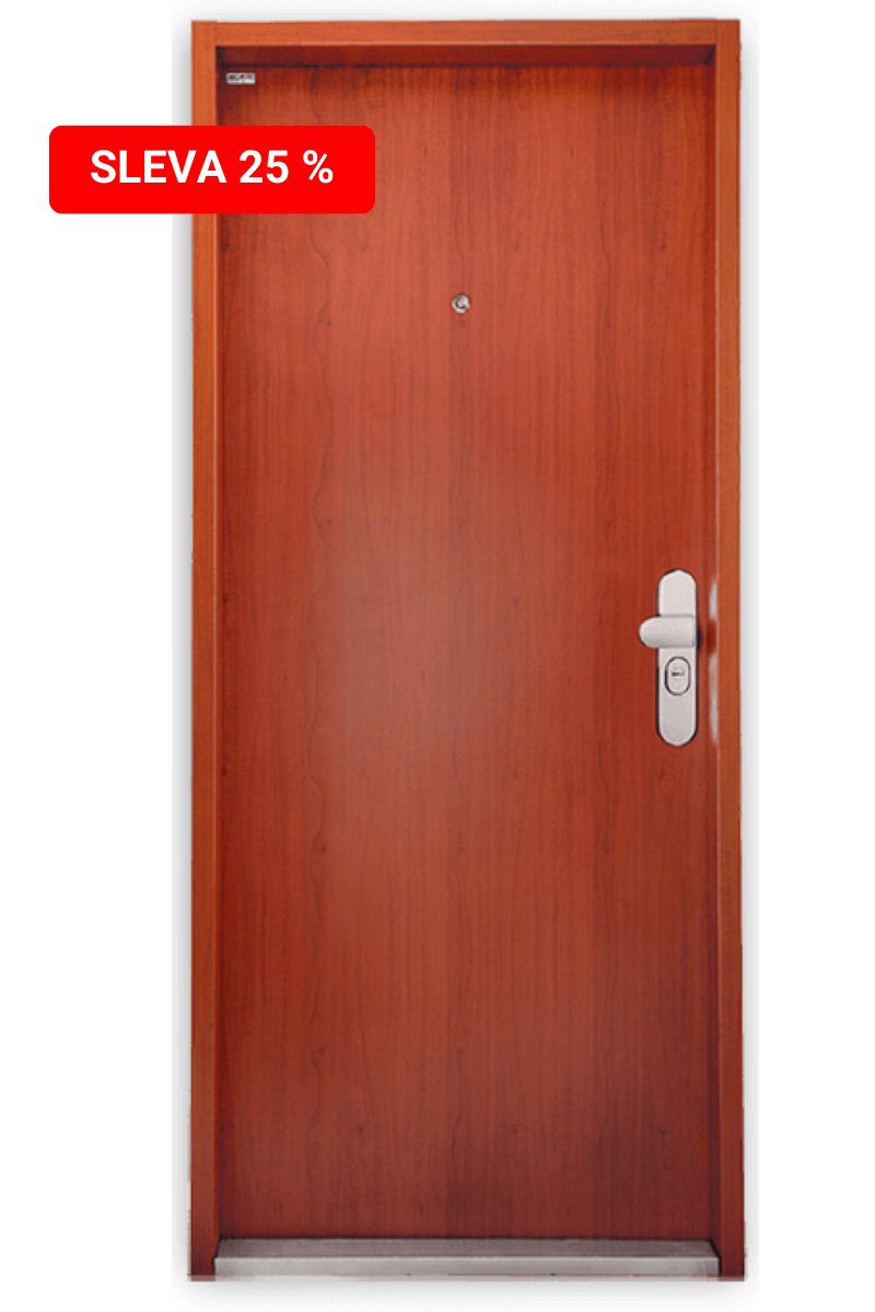 Bezpečnostní dveře v designu HLADKÉ v dekoru ořech