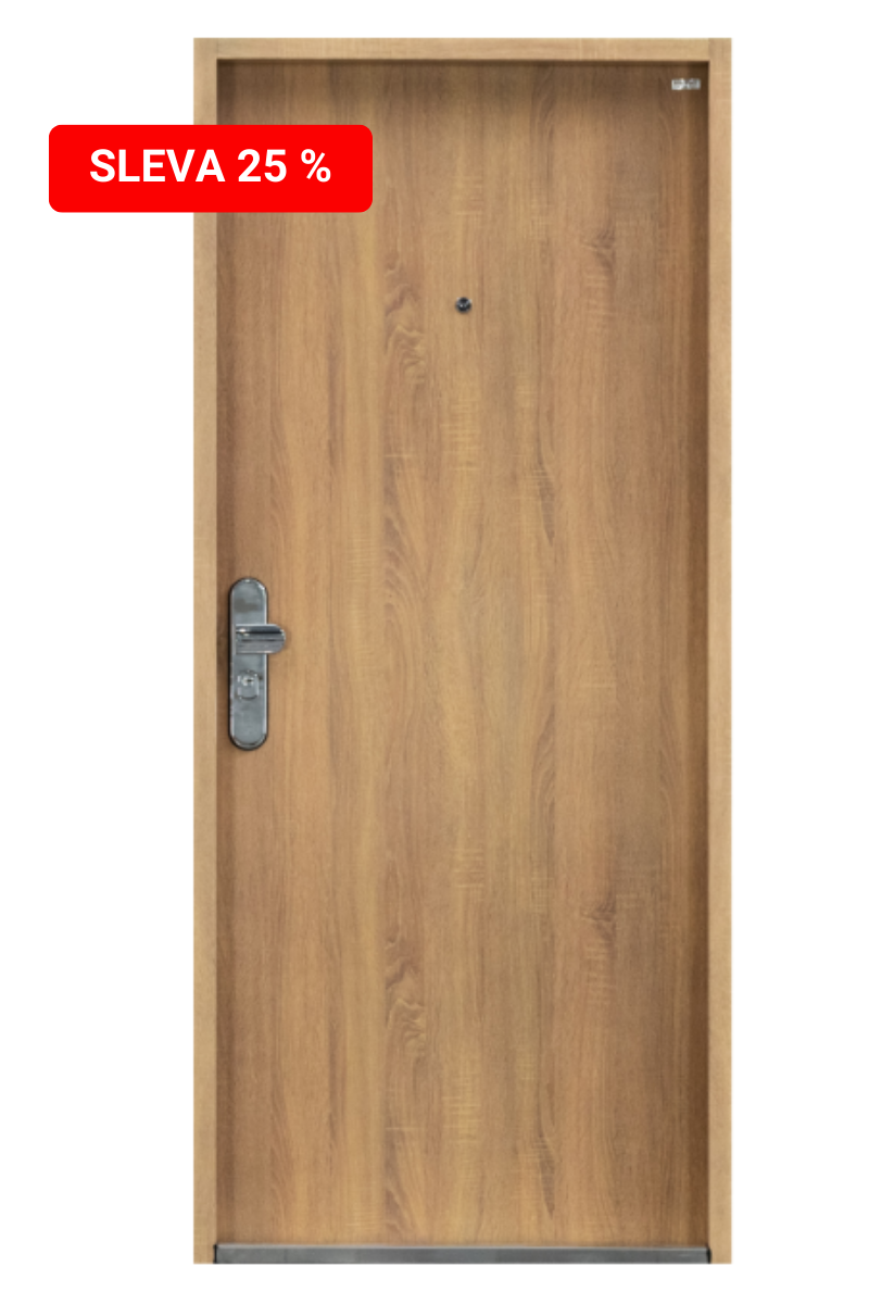 Bezpečnostní dveře v designu HLADKÉ v dekoru dub Artisan