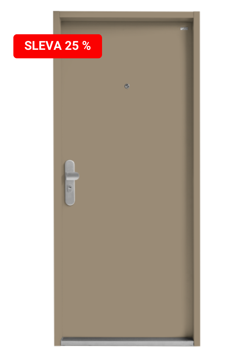 Bezpečnostní dveře v designu HLADKÉ v dekoru Mocca